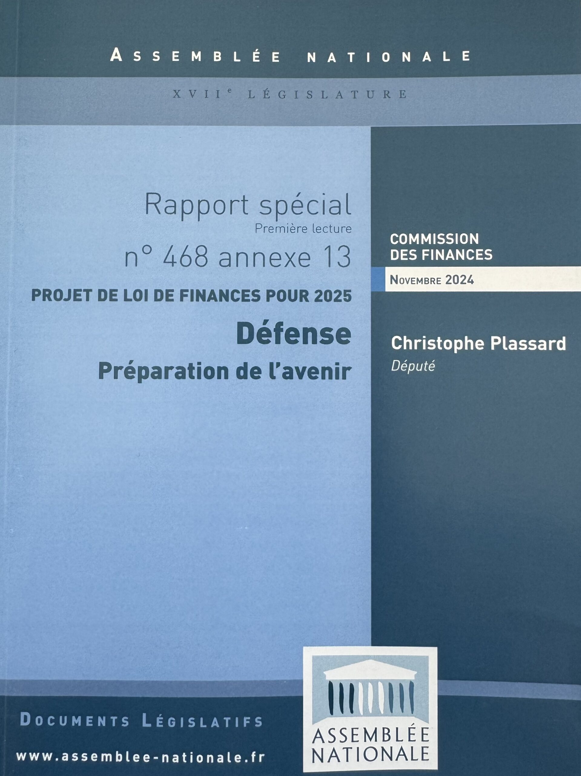 Rapport spécial Défense Préparation de l'avenir n°468 annexe 13
