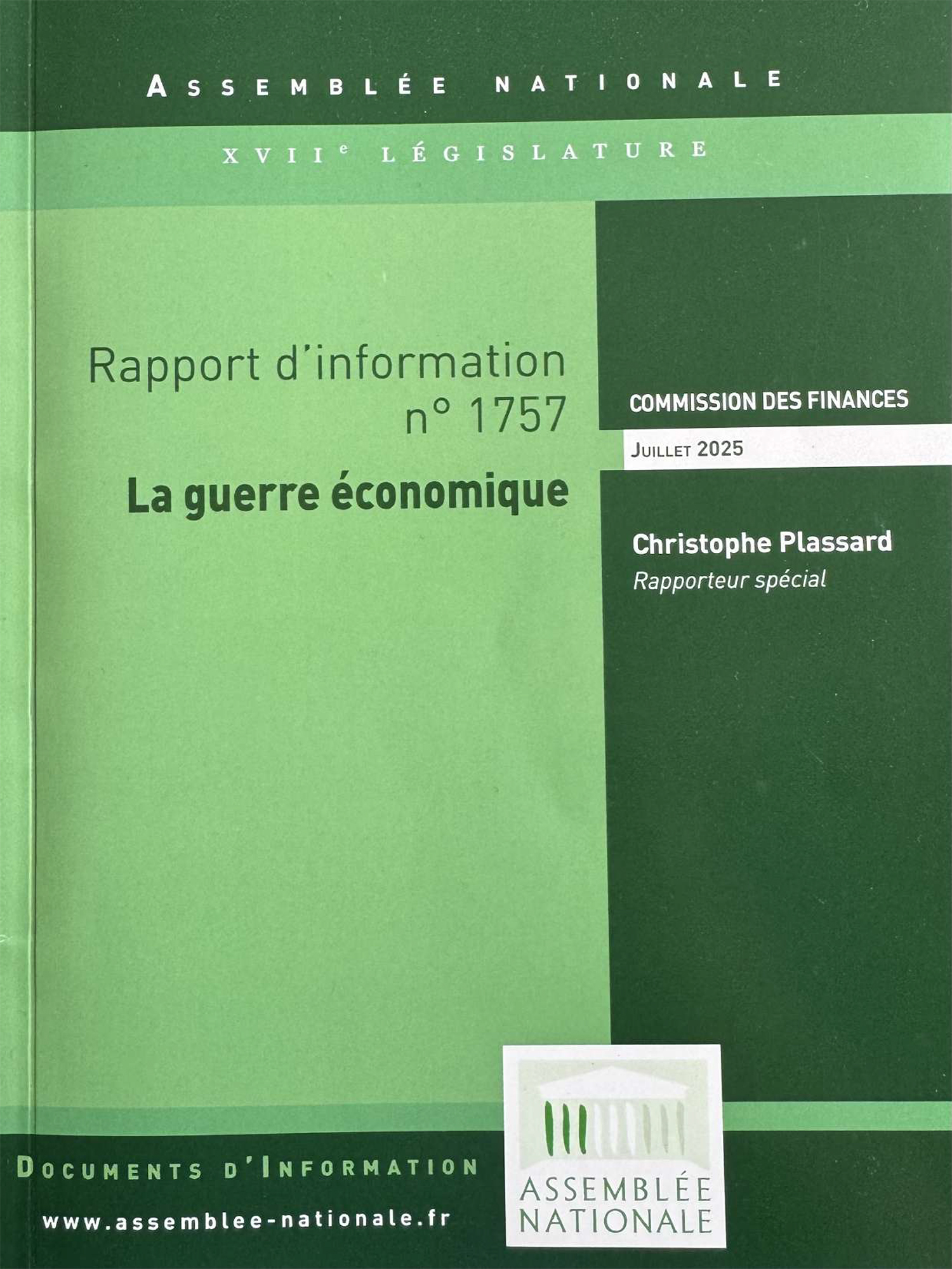 Rapport d'information n°1757 La guerre économique